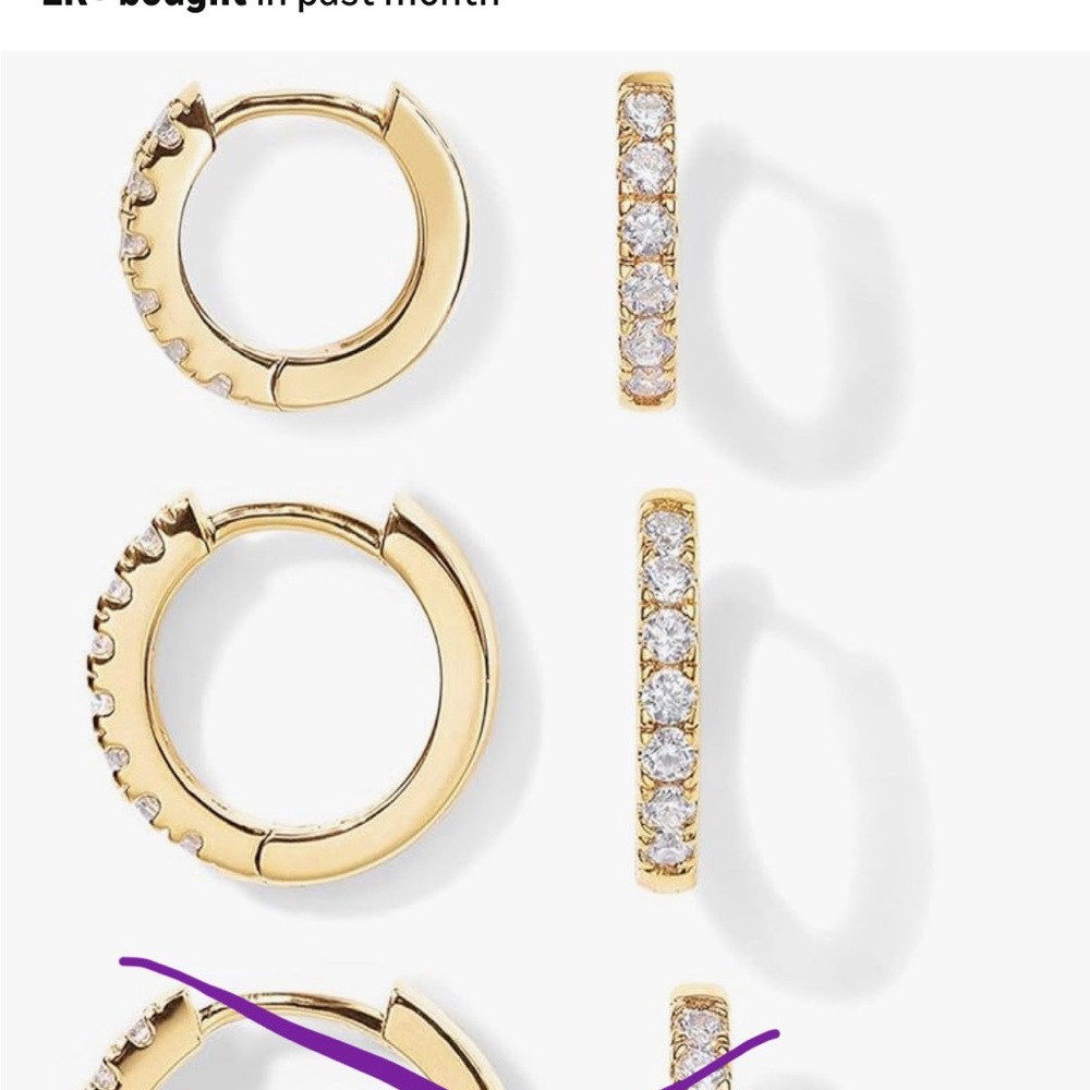 Elegant Gold Hoop Earrings with Crystals